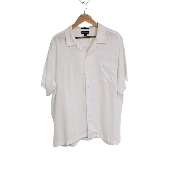 Grant Thomas White Pure Linen Short Sleeve Button Down Shirt Size XXL - Picture 1 of 5